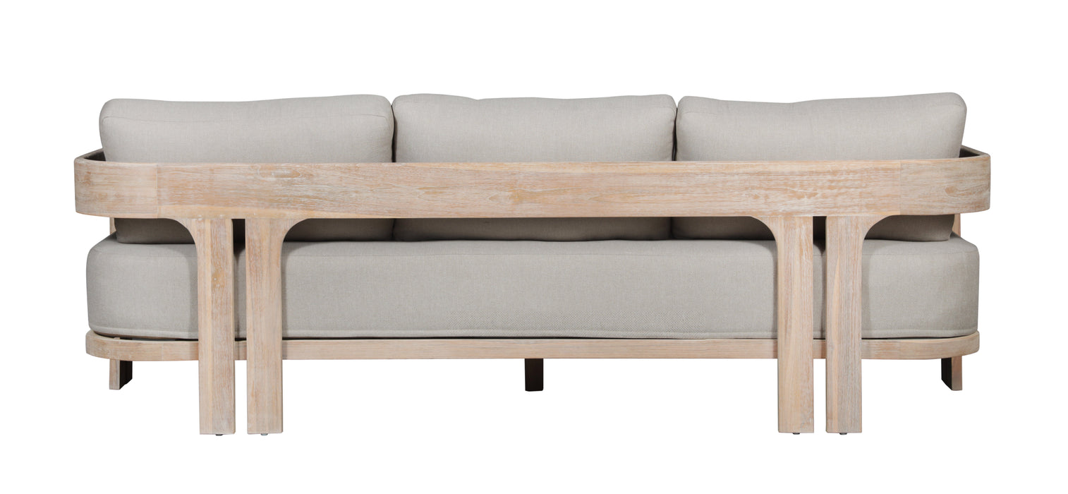 Paradiso Teak Wood Sofa Natural Look - Gray Fabric