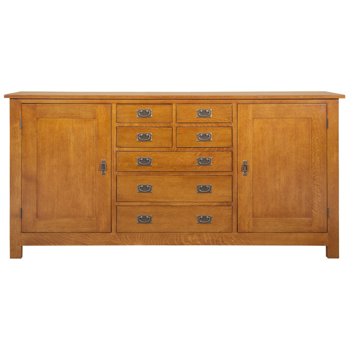 Mission 7 Drawer Sideboard with 2 Doors - Michael's Cherry (MC-A) - 82" - Crafters and Weavers