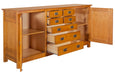 Mission 7 Drawer Sideboard with 2 Doors - Michael's Cherry (MC-A) - 82" - Crafters and Weavers