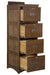 Mission Solid Oak 4 Drawer File Cabinet - Walnut - Crafters and Weavers