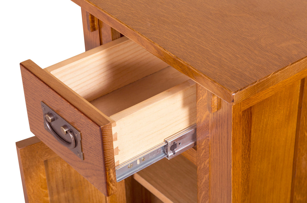 Mission Tapered Leg Narrow Nightstand - Michael's Cherry (MC-A) - Crafters and Weavers