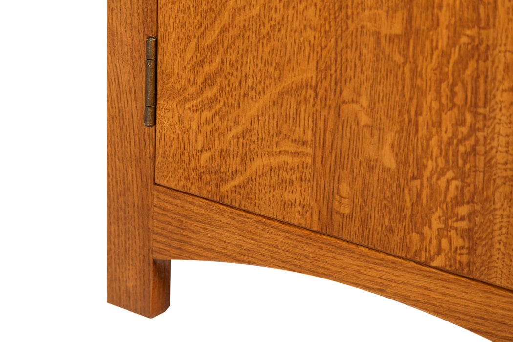 Mission Quarter Sawn Oak 1 Door, 1 Drawer Nightstand - Michael's Cherry (MC-A) - Crafters and Weavers