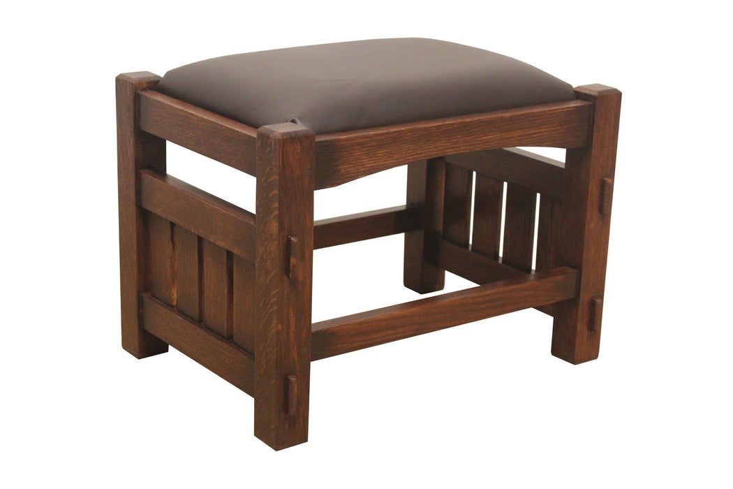 Mission Oak Foot Stool - Wide Spindles (2 Colors Available) - Crafters and Weavers