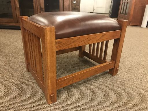 Mission Foot Stool with Spindles - Light - Crafters and Weavers