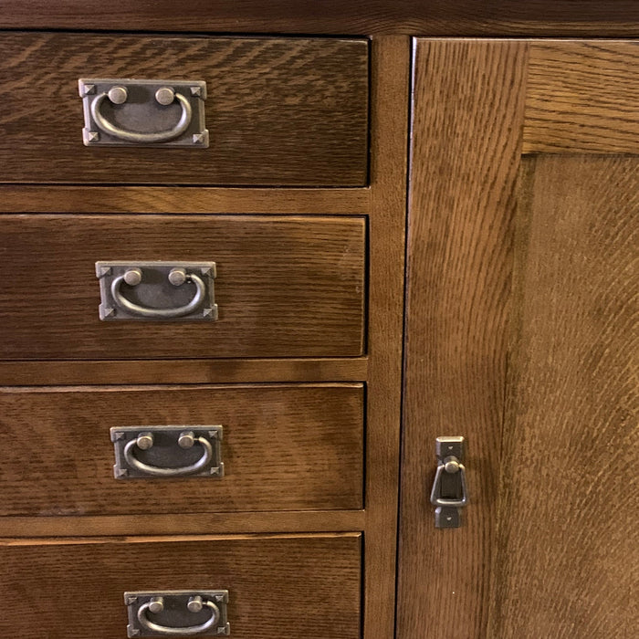 Mission 7 Drawer Sideboard with 2 Doors - Walnut (AW) - 82" - Crafters and Weavers