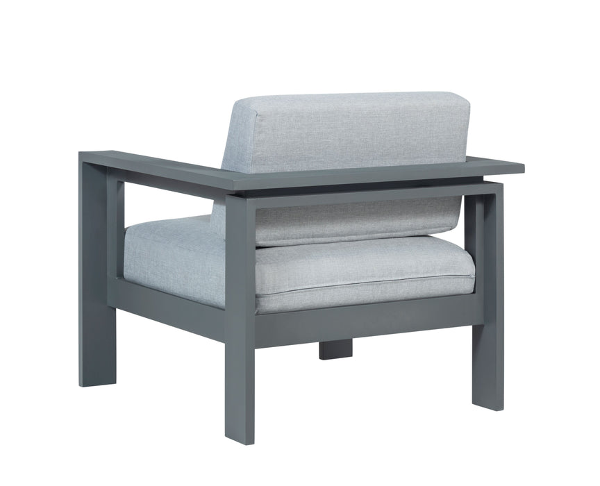 Sardinia Outdoor Arm Chair with Aluminum Metal Frame - Gray