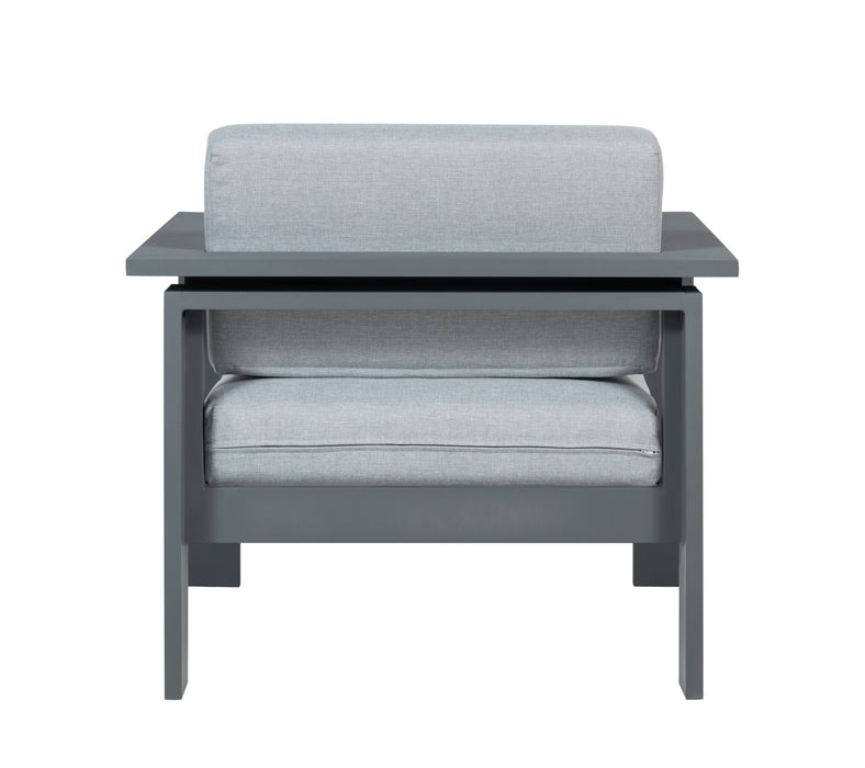 Sardinia Outdoor Arm Chair with Aluminum Metal Frame - Gray