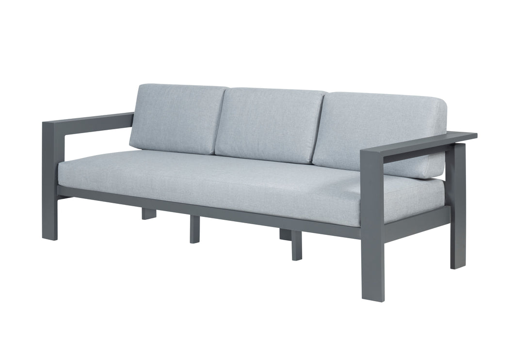 Sardinia Aluminum Frame Outdoor Sofa - Gray Cushions