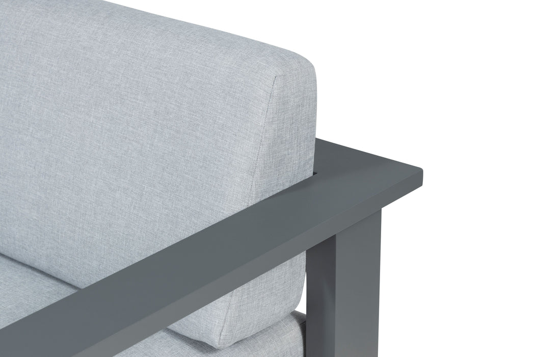 Sardinia Aluminum Frame Outdoor Sofa - Gray Cushions