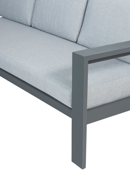 Sardinia Aluminum Frame Outdoor Sofa - Gray Cushions