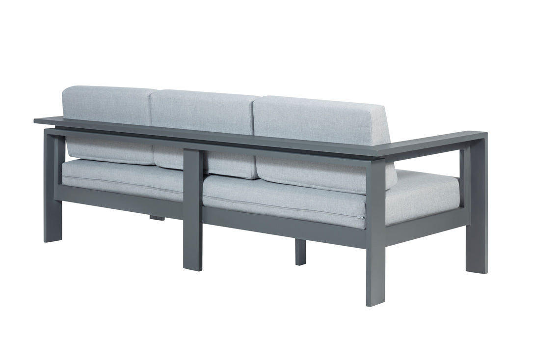 Sardinia Aluminum Frame Outdoor Sofa - Gray Cushions