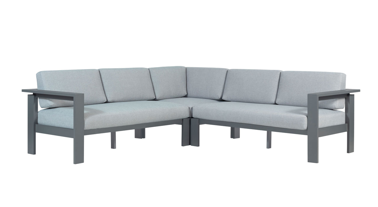 Sardinia Aluminum Frame Outdoor Sectional Sofa - Gray