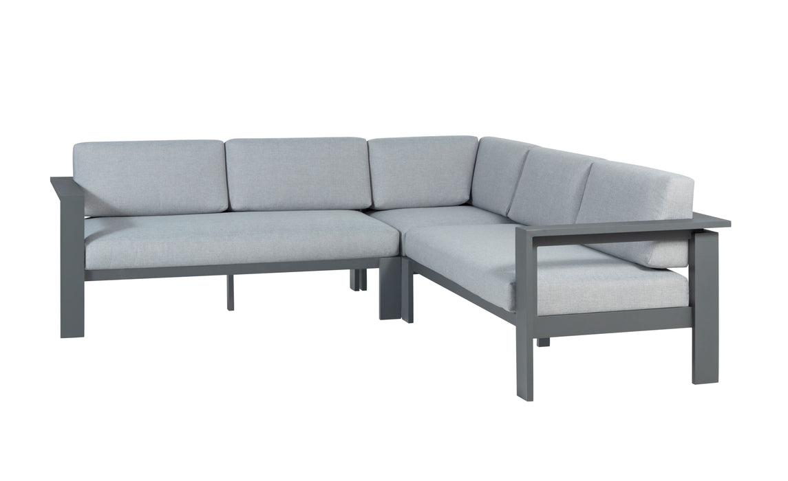 Sardinia Aluminum Frame Outdoor Sectional Sofa - Gray