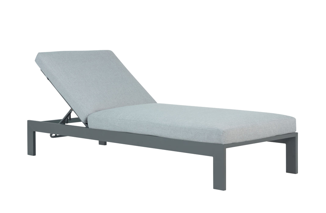 Sardinia Outdoor Chaise with Aluminum Metal Frame - Gray