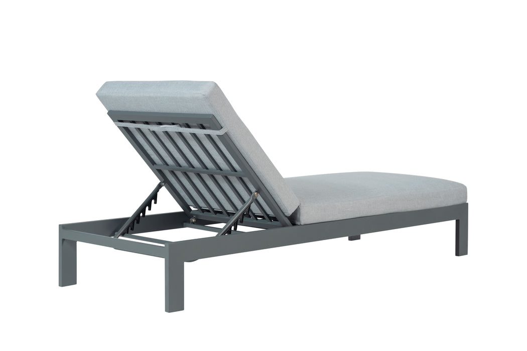 Sardinia Outdoor Chaise with Aluminum Metal Frame - Gray