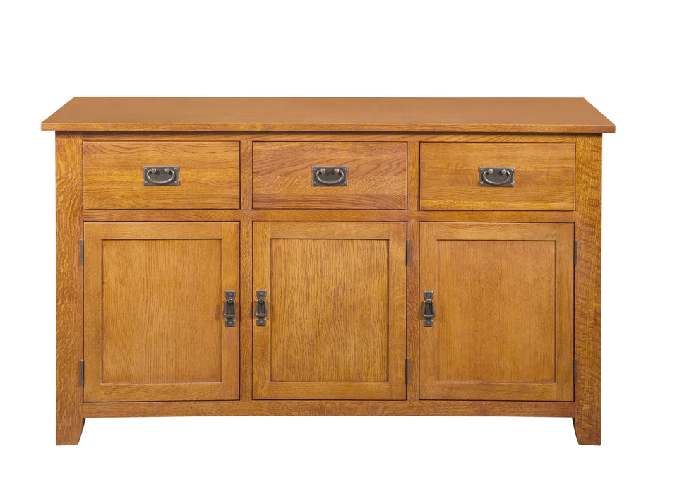 Mission Solid Oak 3 Drawer 3 Door Sideboard - Michael's Cherry (MC-A) - 59"