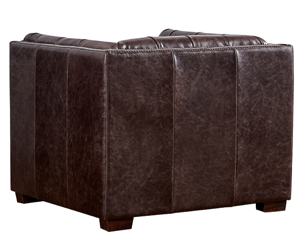 SOLD OUT Tuxedo Leather Arm Chair - Dark Brown - Crafters and Weavers