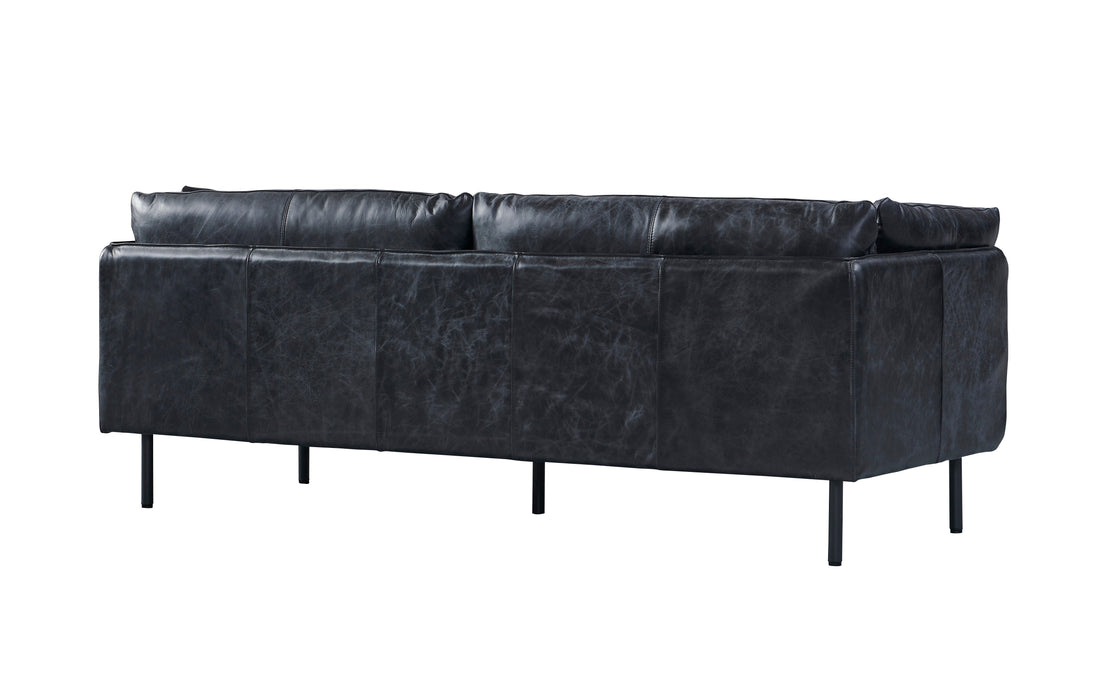 Venezia Industrial Modern Leather Sofa - Slate Leather