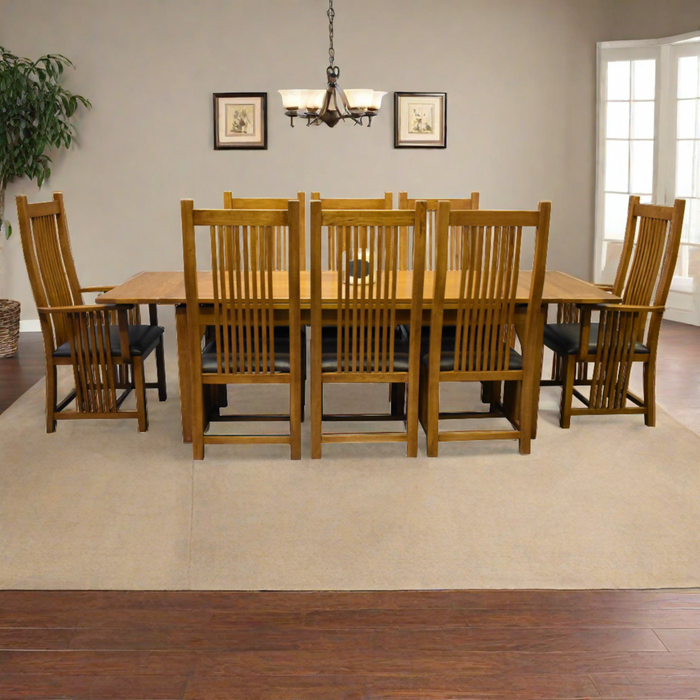 Mission Stow Leaf Table & High Back Chair Dining