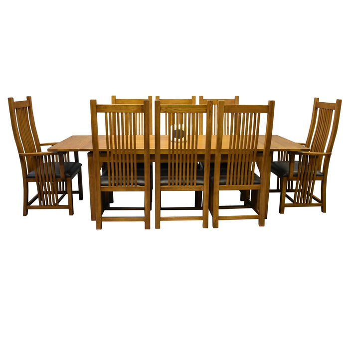 Mission Stow Leaf Table & High Back Chair Dining Set (2 Colors Available) - Crafters and Weavers