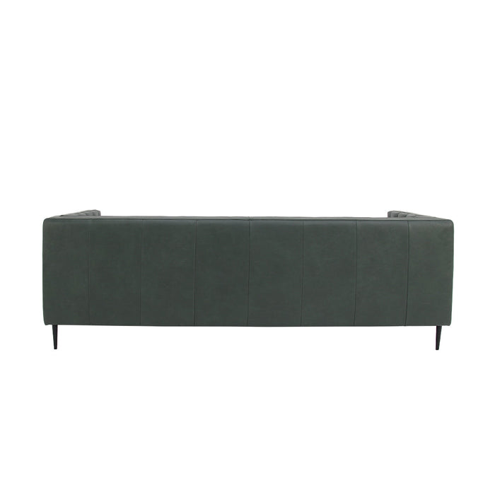 Lucius Top Grain Leather Sofa - Green