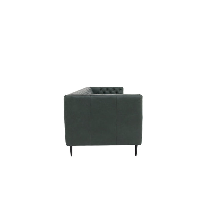 Lucius Top Grain Leather Sofa - Green