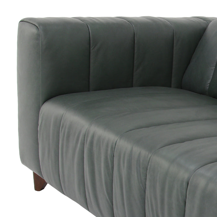 Octavia Top Grain Leather Sofa Green