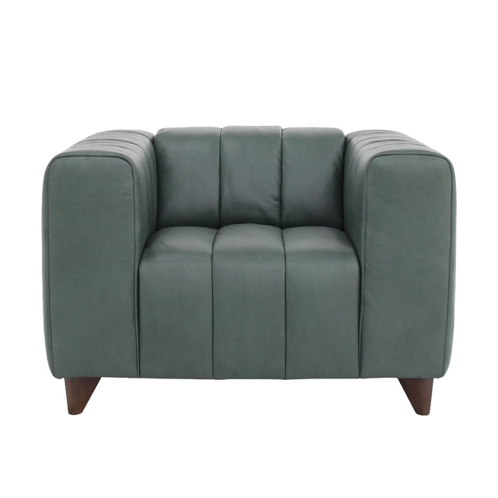 Octavia Top Grain Leather Arm Chair - Green