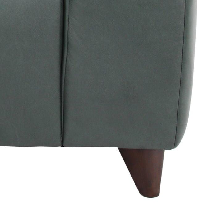 Octavia Top Grain Leather Arm Chair - Green