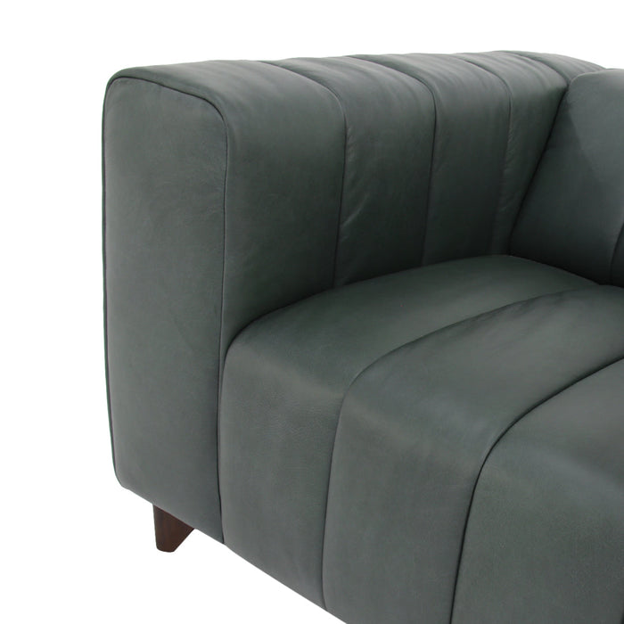 Octavia Top Grain Leather Arm Chair - Green