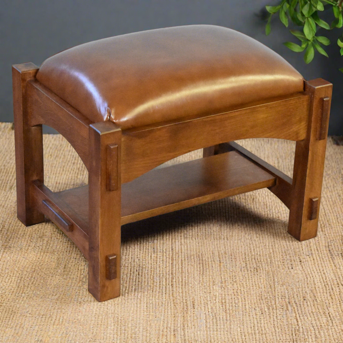 Arts & Crafts Quarter Sawn Oak Mission Foot Stool Light