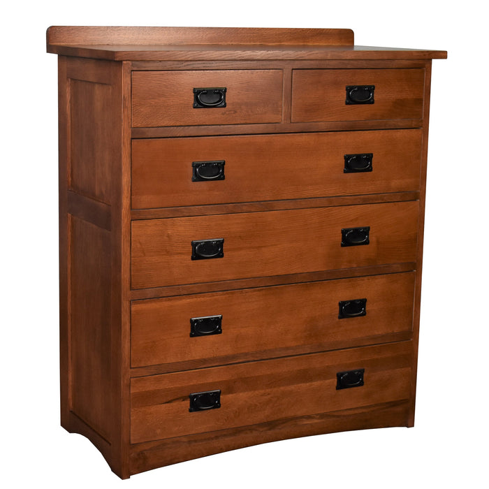 Mission Quarter Sawn Oak 6 Drawer Dresser - Golden Brown - Crafters and Weavers