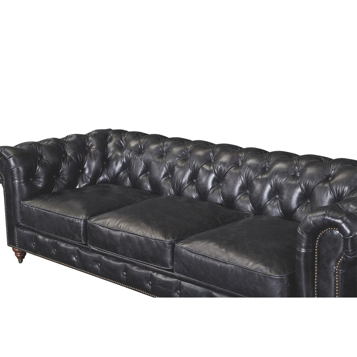 Century Chesterfield Sofa - Slate Leather - Crafters and Weavers