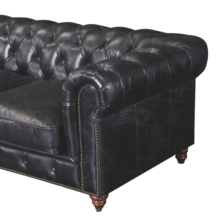 Century Chesterfield Sofa - Slate Leather - Crafters and Weavers