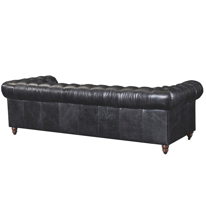 Century Chesterfield Sofa - Slate Leather - Crafters and Weavers