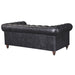 PREORDER Century Chesterfield Love Seat - Slate Leather - Crafters and Weavers