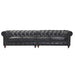 Century Chesterfield Sofa - Slate Leather - 118" - Crafters and Weavers