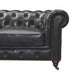 Century Chesterfield Sofa - Slate Leather - 118" - Crafters and Weavers