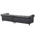 Century Chesterfield Sofa - Slate Leather - 118" - Crafters and Weavers