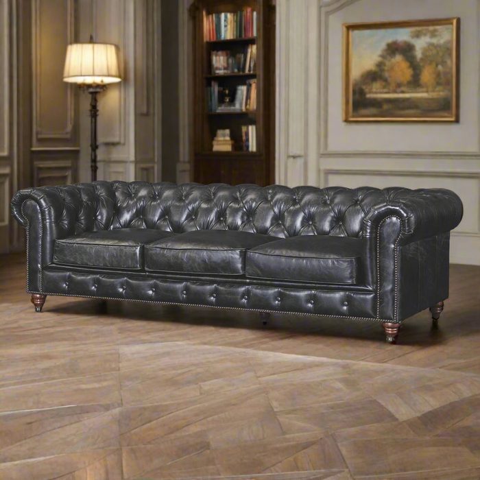 Century Chesterfield Sofa - Slate Leather