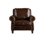 PREORDER English Rolled Arm - Arm Chair - Dark Brown Leather - Crafters and Weavers