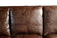 English Rolled Arm Love Seat - Dark Brown Leather - Crafters and Weavers