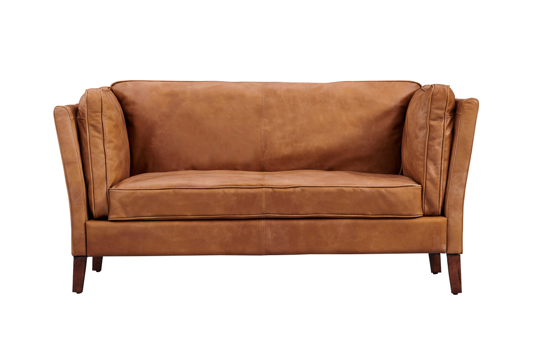 Kenmore Leather Love Seat - Light Brown