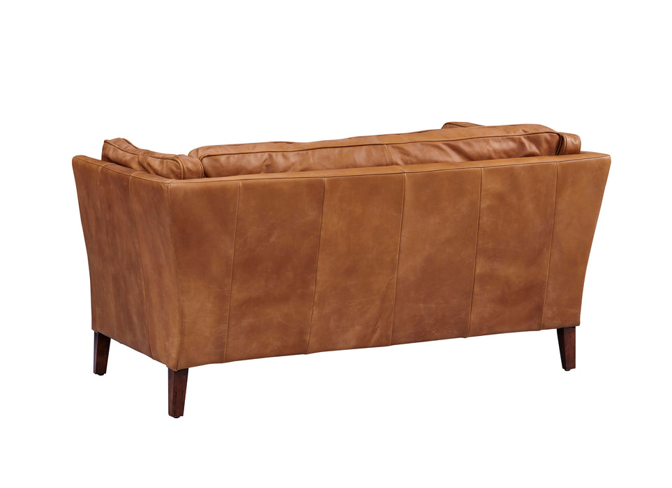 Kenmore Leather Love Seat - Light Brown