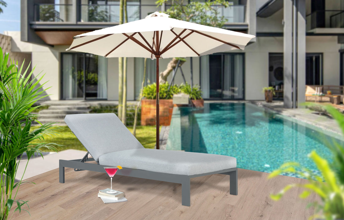 Sardinia Outdoor Chaise with Aluminum Metal Frame - Gray