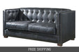 OUT OF STOCK Tuxedo Leather Sofa - Slate - Crafters and Weavers