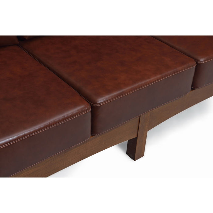 Mission Crofter Sofa - Solid Quarter Sawn Oak and Leather Cushions