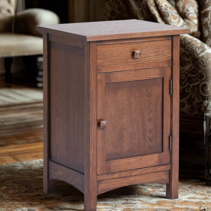 Mission 1 Door 1 Drawer Nightstand - Walnut stain