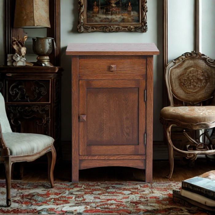Mission 1 Door 1 Drawer Nightstand - Walnut stain