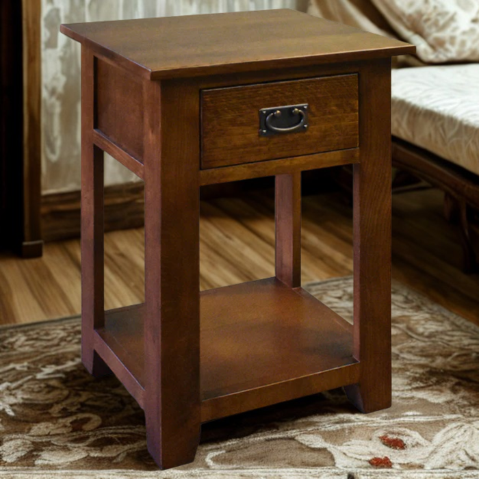 Mission 1 Drawer Nightstand - Walnut (AW)